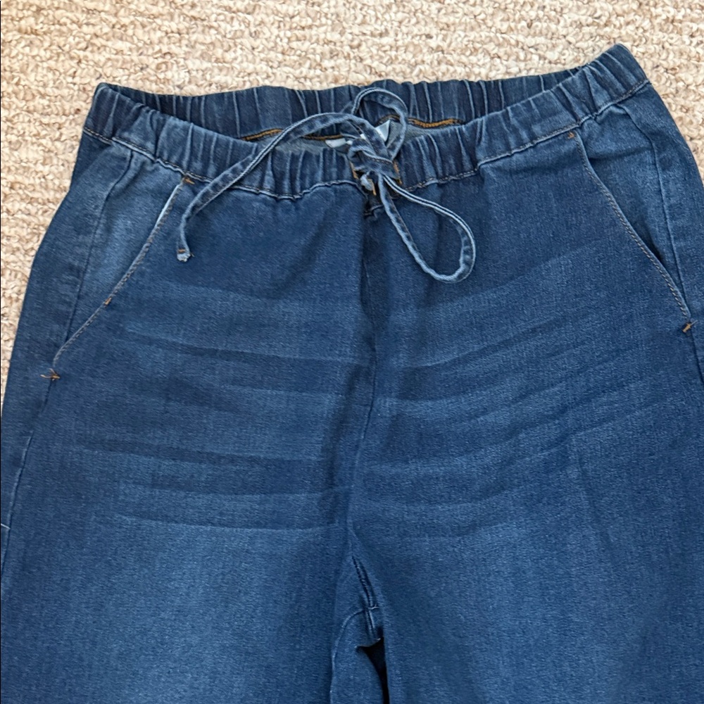Vigoss Navy Wide-Leg Pull-On Jeans - Picture 3 of 7